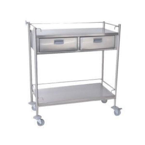 Carro auxiliar clínico de acero inoxidable con accesorios